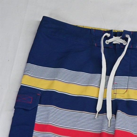 Sperry 36 x 8" Red Blue Stripe Linerless Hybrid Board Shorts - Picture 2 of 5